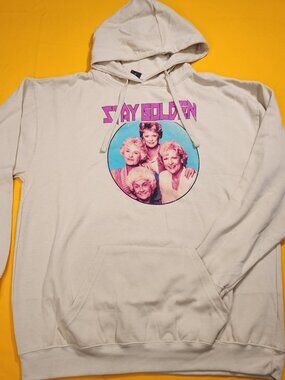 The Golden Girls Pull Over Hoodie Beige Sweatshirt Stay Golden Graphic XLarge